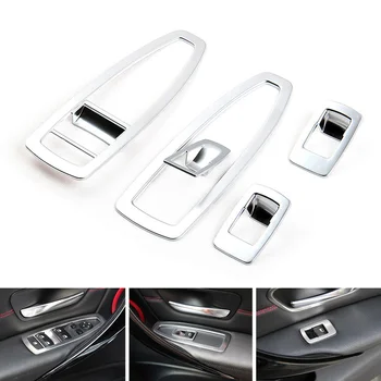 

5pcs ABS Matt Silver Chrome Door and Window Control Switch Panel Cover for BMW 3 GT X1 X2 1 3 4 Series F48 F20 F30 F31 F34 F36