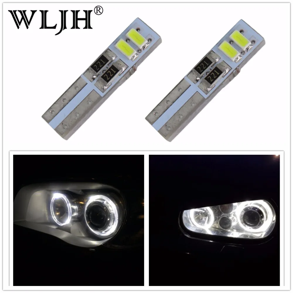 

WLJH 20PCS Canbus T5 LED 3014SMD Headlights Headlamp Light Angel Eyes for Ford Focus 2 II for VW Golf 4 IV for BMW Serie 3 E91