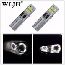 WLJH 20 قطعة Canbus T5 LED 3014SMD المصابيح الأمامية كشافات ضوء عيون الملاك لفورد فوكس 2 II لشركة فولكس فاجن جولف 4 IV لسيارات BMW Serie 3 E91(China)
