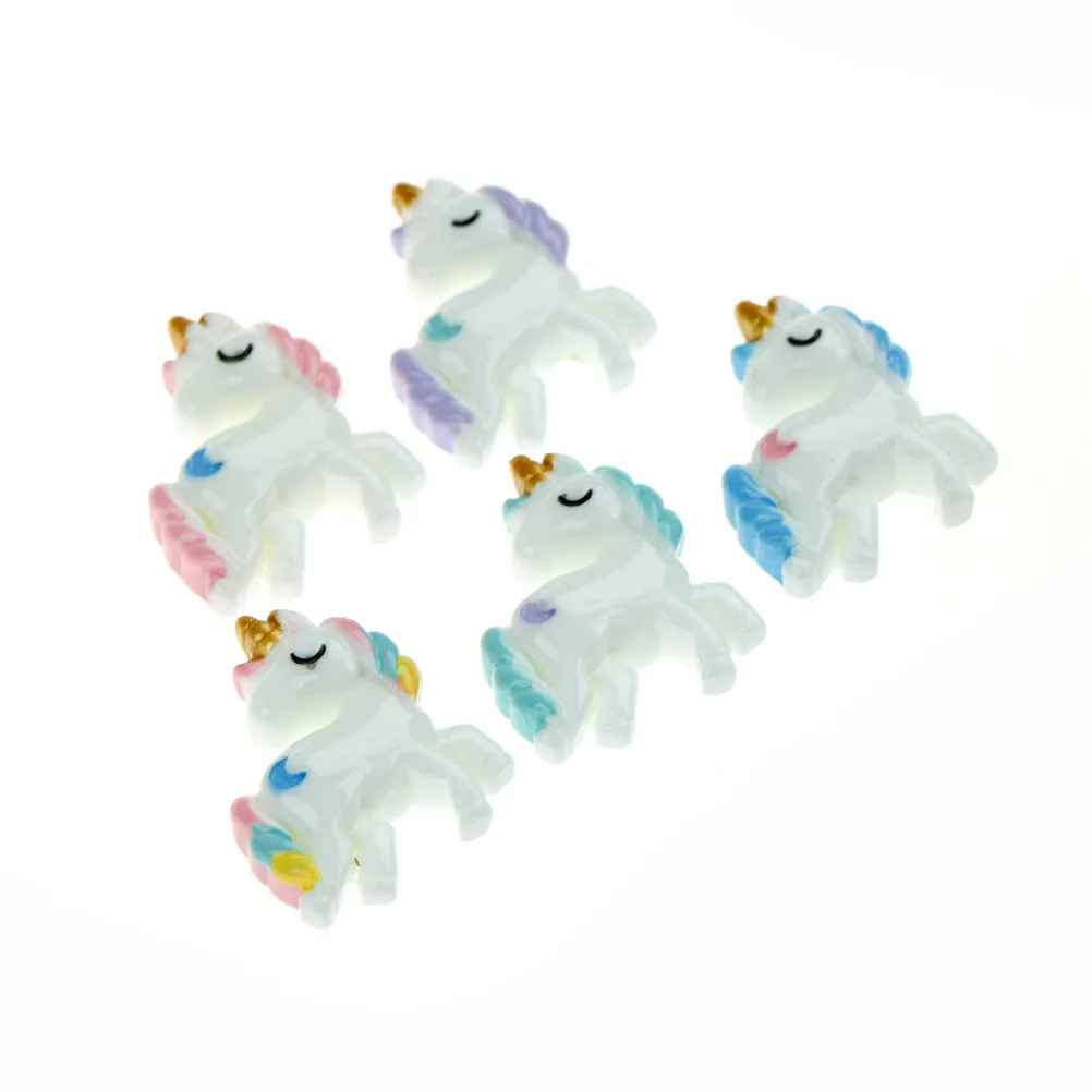

5pcs/lot 3Styles Cute Unicorn Flatback Resin Cabochon For DIY Phone Deco And Scrapbook Embellishment Drop Shipping