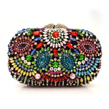 2017 New Designer Evening Bag Crystal Women Clutches Purse Wedding Bride Bag Indian Evening Handbag Party