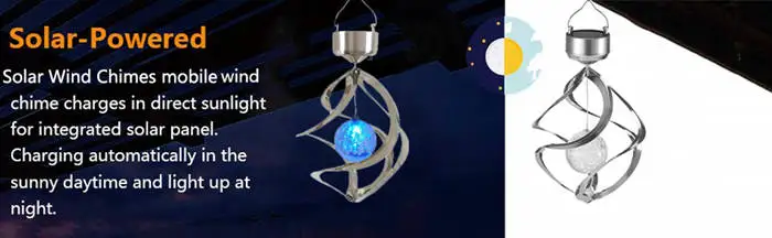 Crystal Ball Solar Wind Chime Light 11