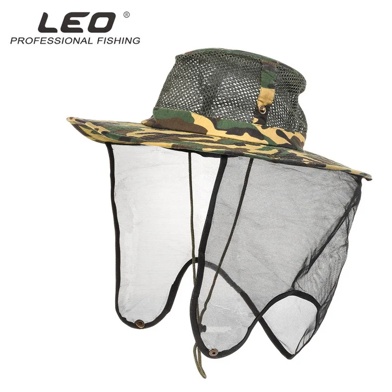 

Leo Outdoor Camouflage Visor Big Mesh Breathable Small Mesh Anti-insect Net Neck Protector Fishing Cap Fishing Gear Pesca 28103