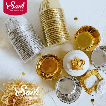 

20pcs/pack Gold Silver Medium Cake Cup Double Sided Rolling Cup for the Kitchen Baking Tool