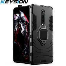 KEYSION a prueba de choques de la armadura caso para rojo mi K20 K20 Pro Nota 7 7a 6 8 Pro soporte de coche funda del teléfono del anillo para Xiaomi mi 9T Pro mi 9 se CC9e mi 8 lite A2 A3