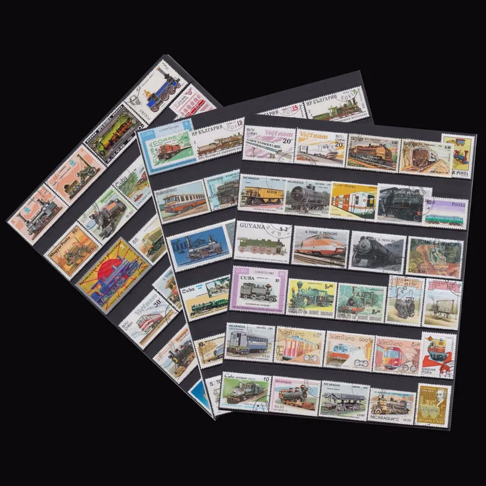 

200 PCS All Different Topic Train Unused Postage Stamps With Post Mark For Collection Gift