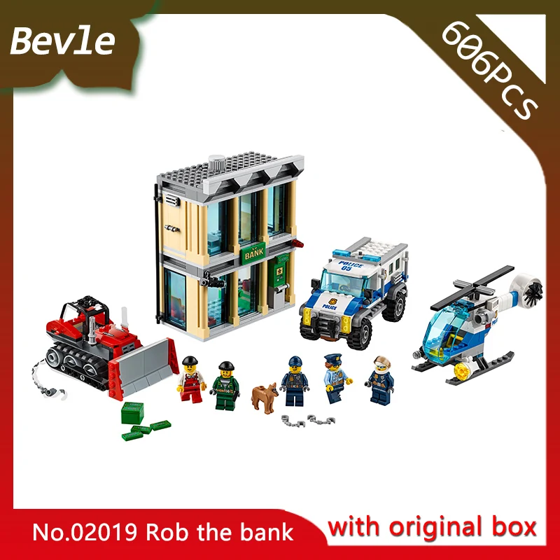 

Original box LEPIN 02019 606Pcs CITY Series Bulldozer robbed the bank Building Blocks set Bricks Children For Toys 60140
