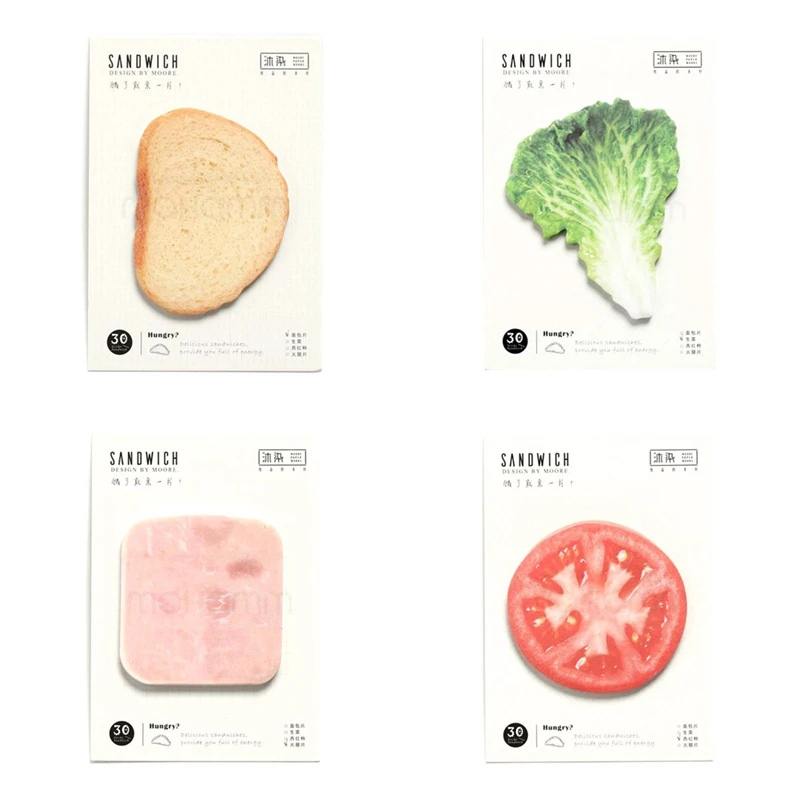 

Fresh Vegetables Sandwich Kawaii Creative Bookmarks Stickers Post Memo Pad Sticky Notes Cute Stationery