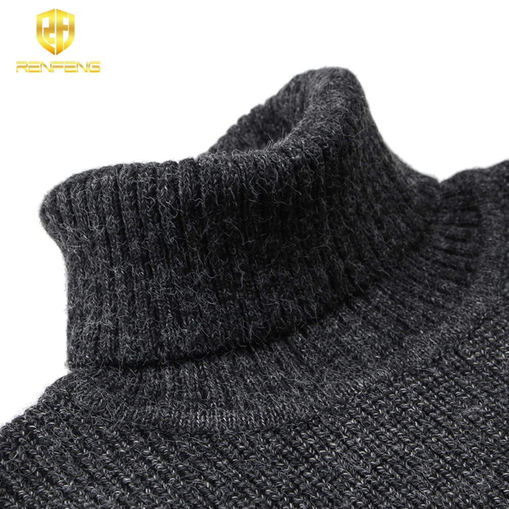 Высококачественный бренд модный свитер мужской роскошный зимний мужской свитер с высоким воротом теплая одежда трикотажный пуловер Мужской пуловер pull homme