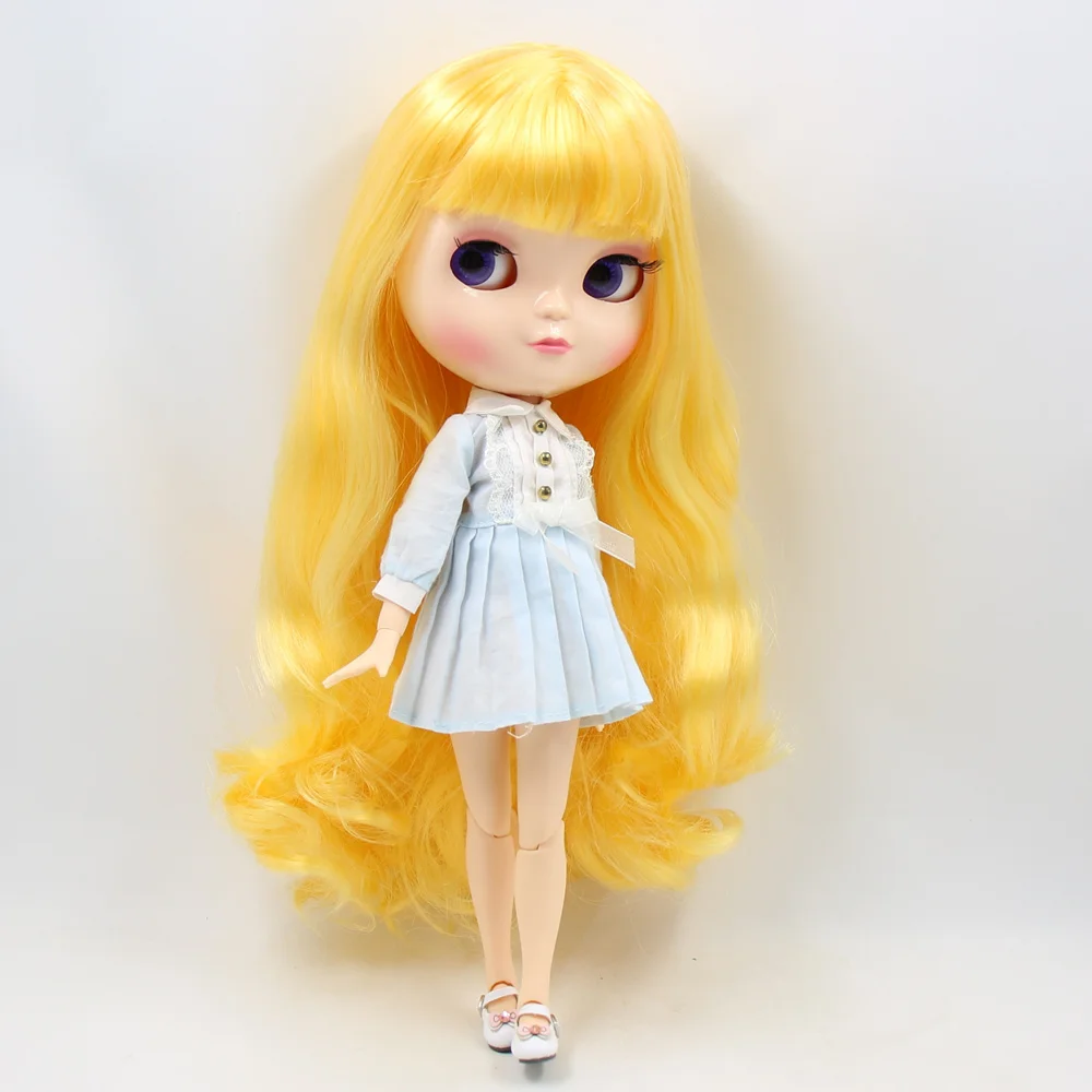 Neo Blythe Doll with Blonde Hair, White Skin and Custom Jointed Body with Asian Look 1
