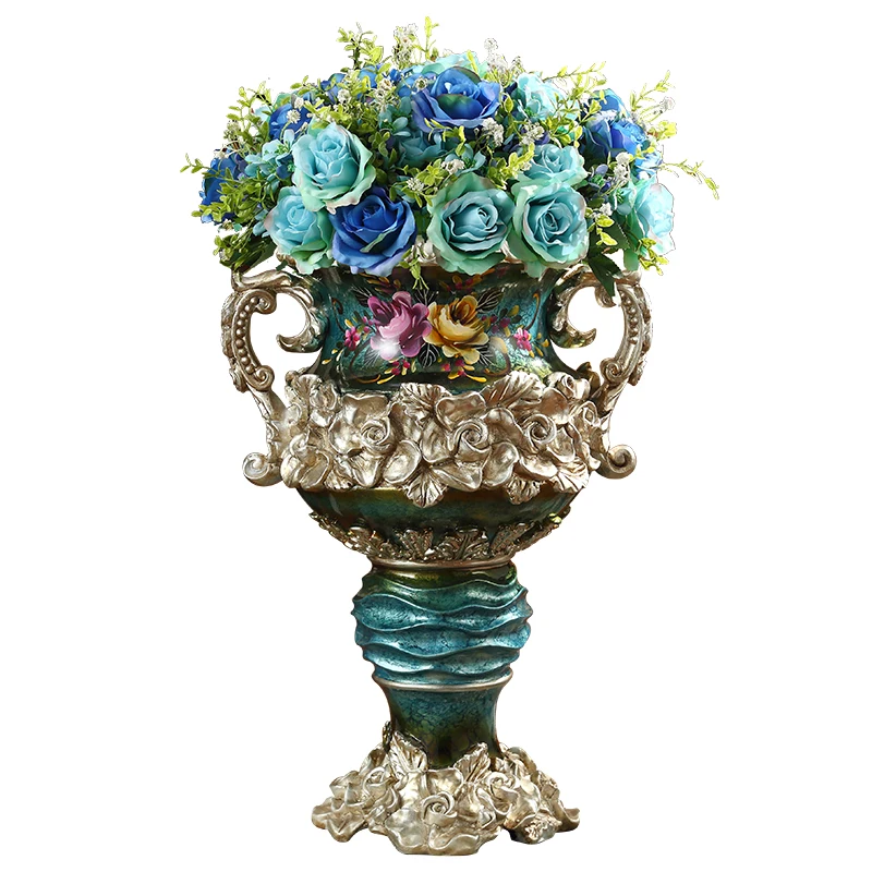 Европейская роскошная ваза из смолы, ретро креативное украшение для дома, гостиничный пол, большая Цветочная композиция для вазы, орнамент, свадебный подарок