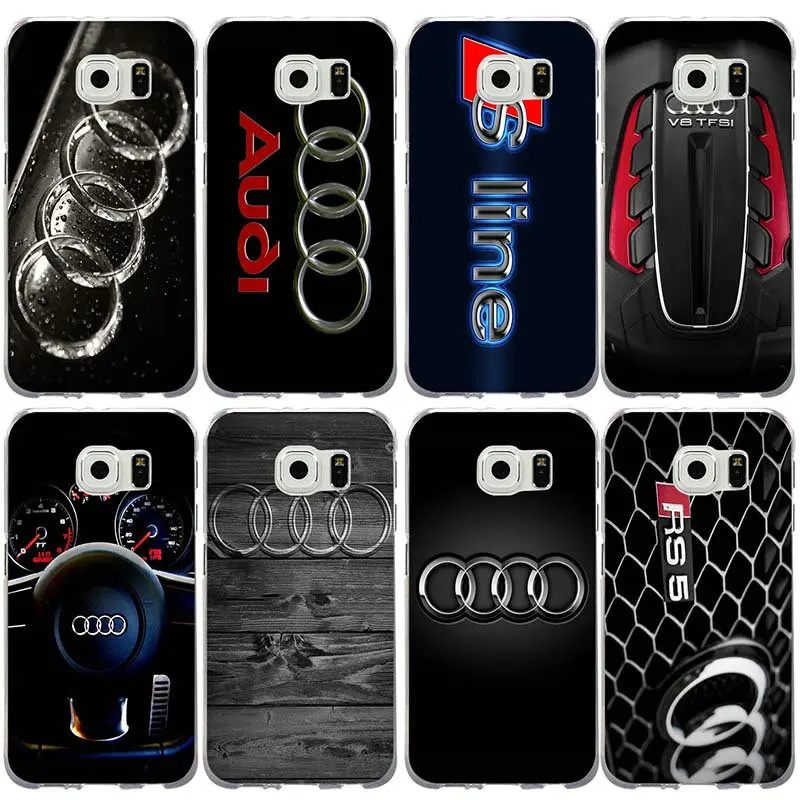 

Audi Car Logo For Samsung Galaxy S2 S3 S4 S5 Mini S6 S7 S8 S9 S10 Edge Plus Lite Note 8 9 Soft TPU Silicon Phone Cases Cover