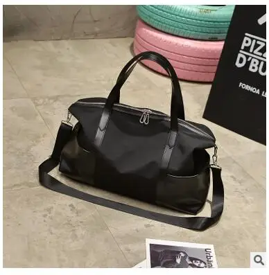Простая шикарная женская сумка для путешествий из ткани Оксфорд, вместительная сумка для багажа, многофункциональная женская сумка для отдыха и путешествий L488 - Цвет: Черный