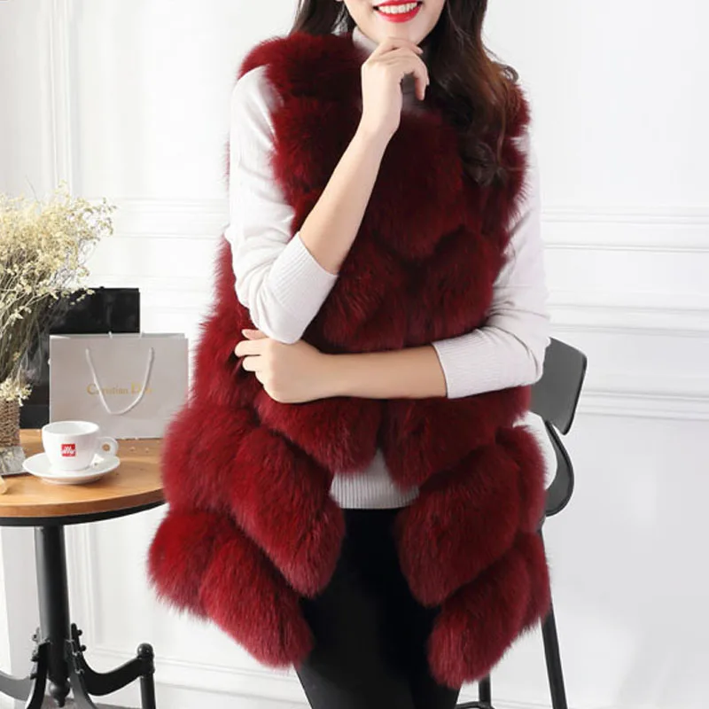 

Women Faux Fur Luxury Fur Jacket Big Size Vest Winter Warm Coat Outerwear Overcoat Parka Sleeveless Long Oversize 5XL Q1778
