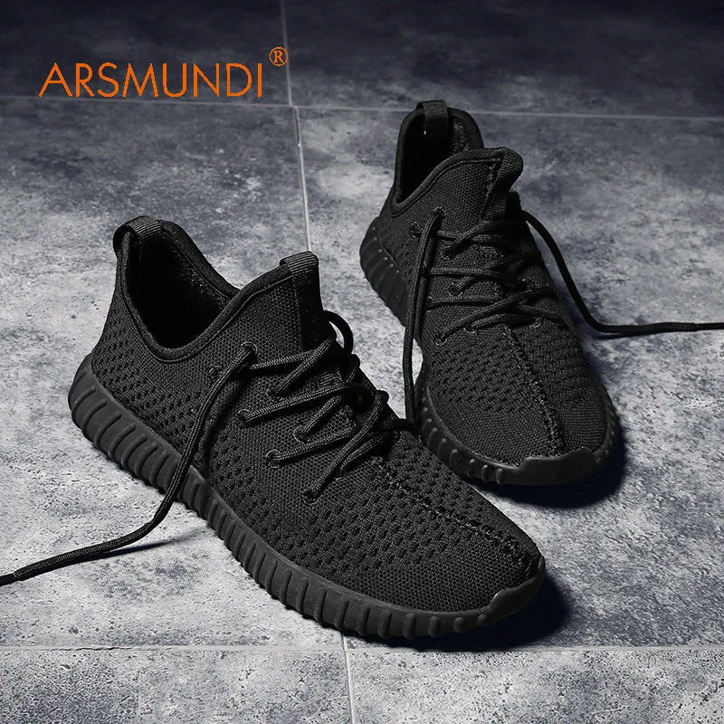 ARSMUNDI/оригинальные мужские кроссовки, TX-8715, с круглым носком, Yeezy, обувь для мужчин, дышащие спортивные мужские белые кроссовки из сетчатого материала