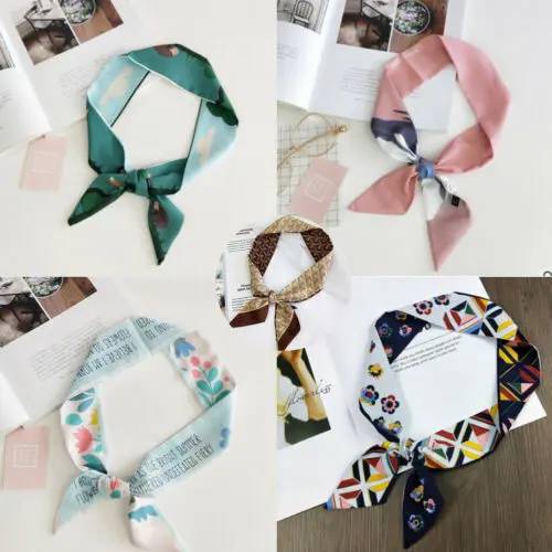 Летние женские модные шарфы Twilly с лентой, украшенные ручками, маленькие шарфы, обертывания для женщин, подарок