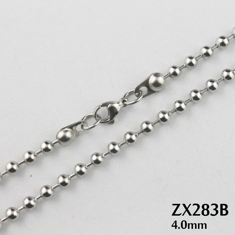 use lobster clasp 16" 36" length stainless steel necklace 4.0mm ball