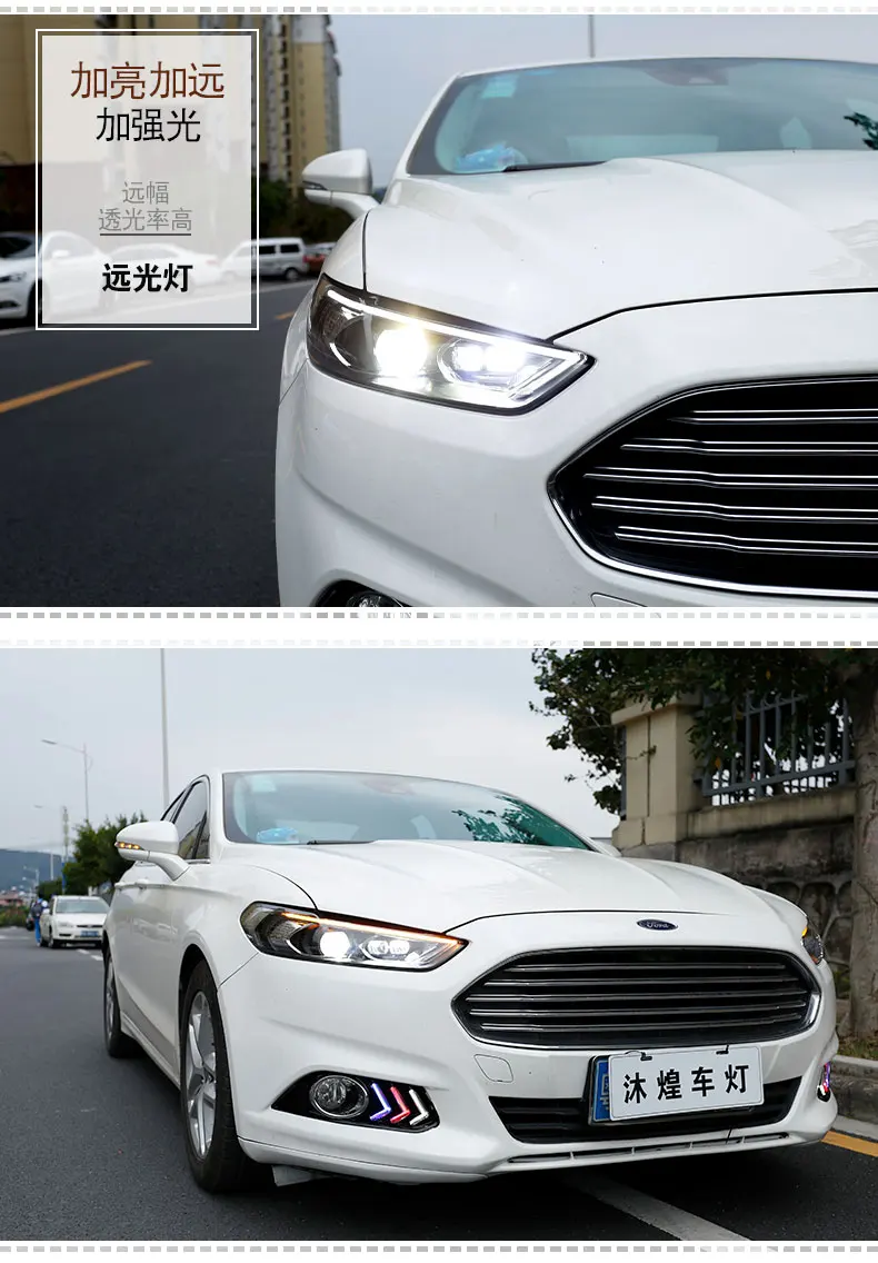 Автомобильный Стайлинг для Ford Mondeo 2013- светодиодный фонарь для нового Fusion Головной фонарь динамический сигнал поворота светодиодный DRL Bi-Xenon HID