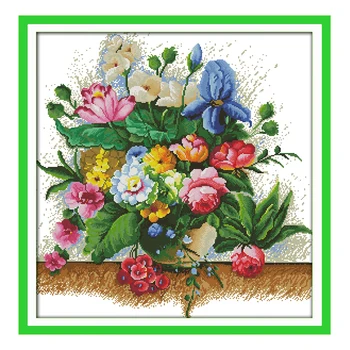 

Joy Sunday chinese counted crossstitch diy lowers blooming vase DMC14CT11CTcottonfabric hotel home painting factory wholesale