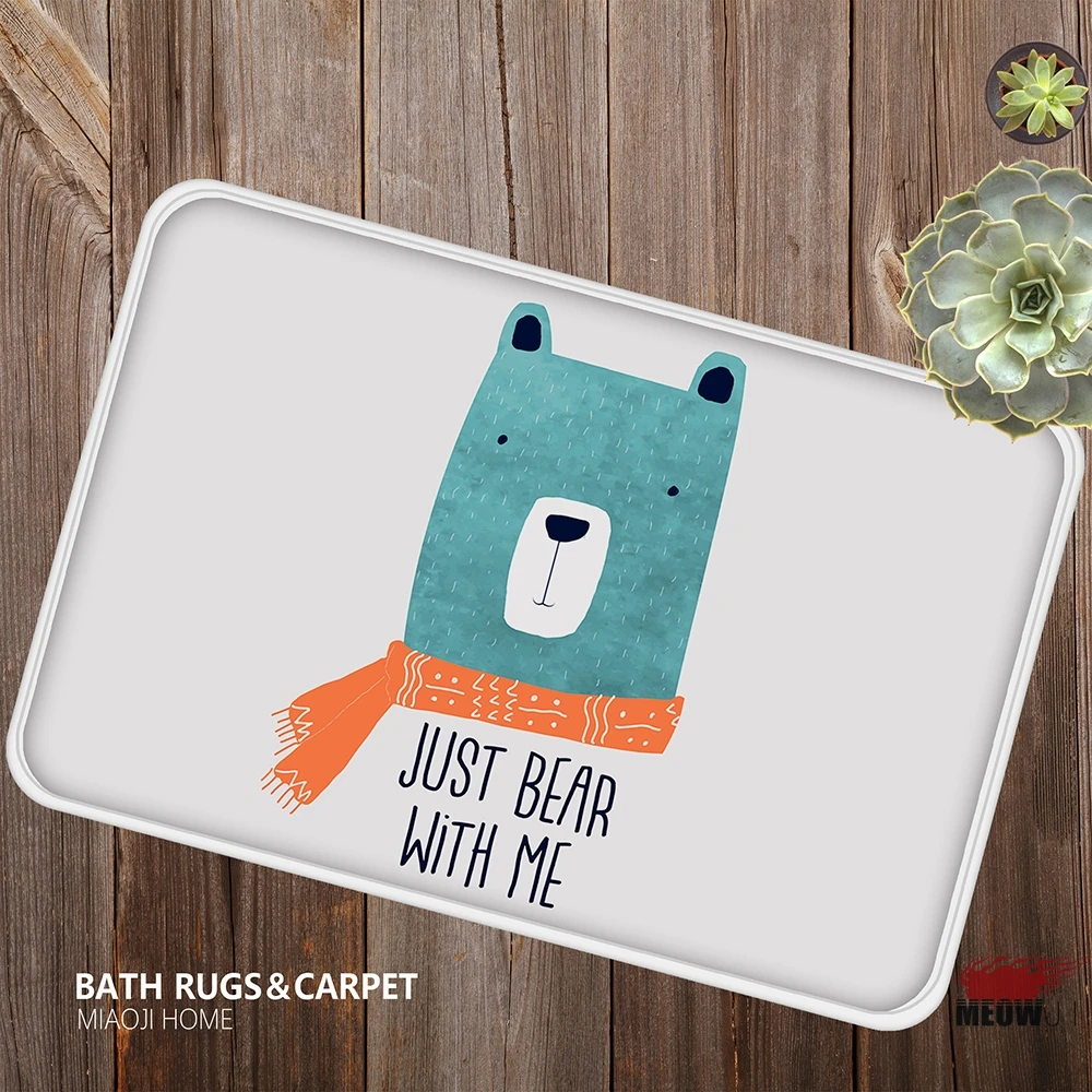 

[MIAOJI] <Watercolor Animals> Lion Bear Dinosaur Boy Soft Carpet Doormat Bath Mat Absorbent Non-slip 40x60cm