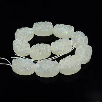 

Titanium AB Color Crystal Cluster Oval Loose Beads Strand For Making Bracelet Or Necklace Jewelry Approx 8 Inches