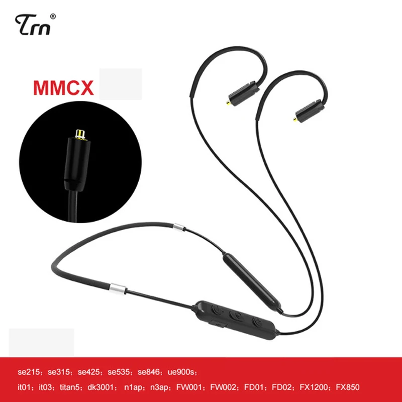 TRN BT10 IPX7 водонепроницаемый Apt X Кабель MMCX интерфейс для SHURE SE535 SE846 0 75 мм 2 pin BA10 ZSA ZST ZSR