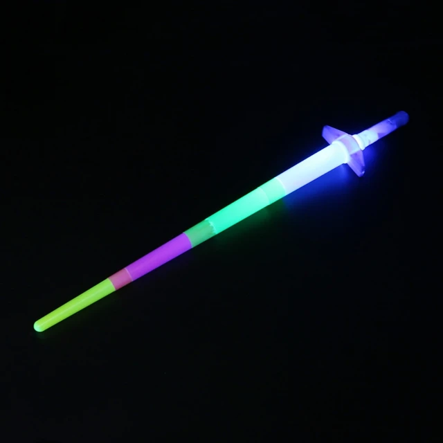New Rainbow Laser Sword Extendable Light Up Toys Flashing Wands Led Sticks Party 5