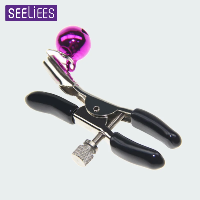 SEELIEES Bdsm sexo púrpura Bell erótico Pezones fetiche accesorios pezón abrazaderas Pinzas Pezones juguete juegos RT01