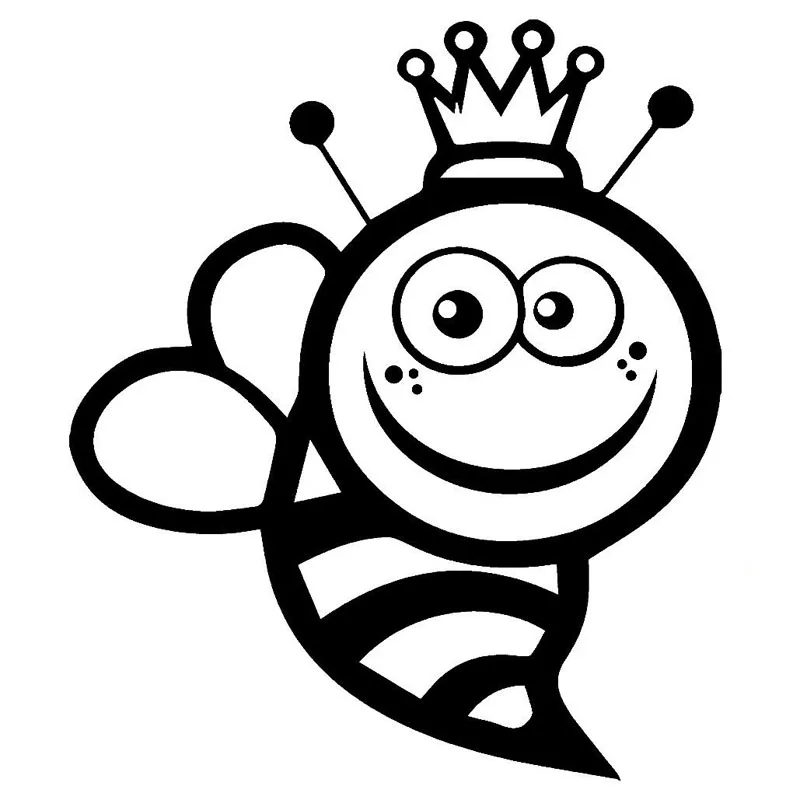 13.1*15.2 CM Queen Bee Divertente Vinile Adesivi Per Auto