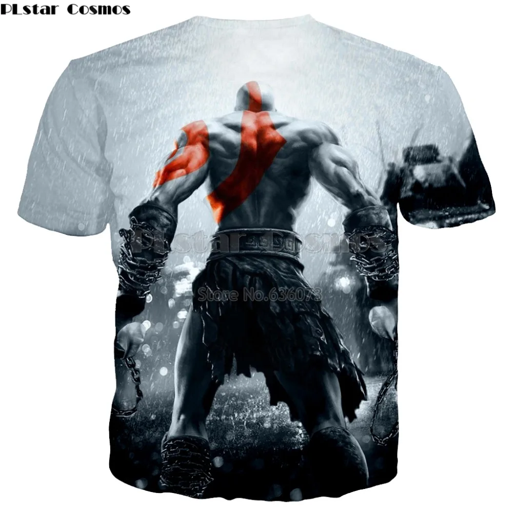PLstar Cosmos Прямая летняя новая футболка s games дизайн 3d футболка Бог Войны Печать Мужчины/Женщины Повседневная крутая футболка