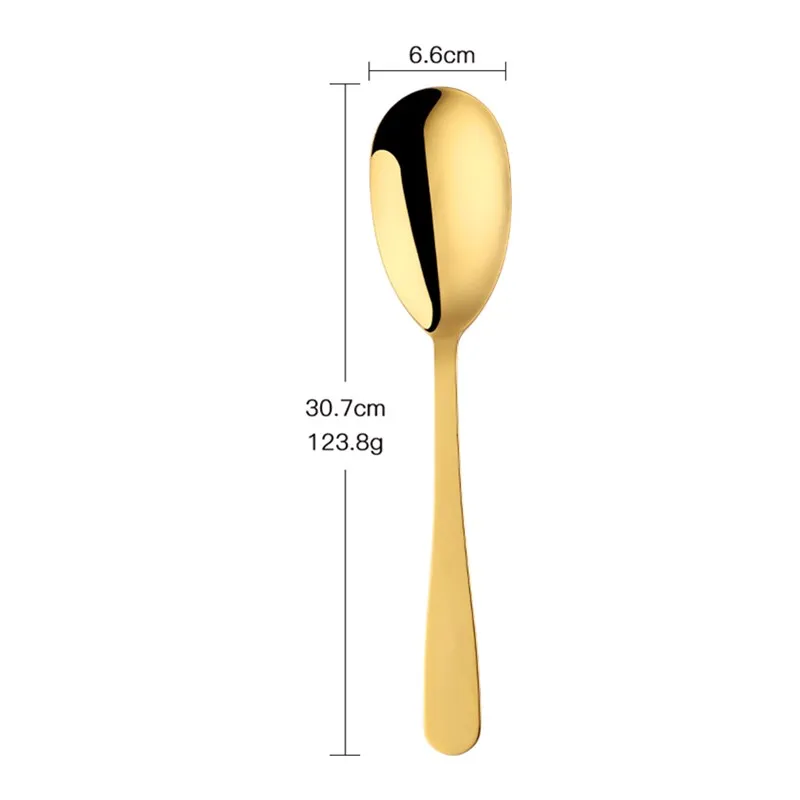 1 шт. большая салатная сервировочная ложка или металлическая вилка золотистого цвета для кухни из нержавеющей стали 304, набор столовых приборов из нержавеющей стали