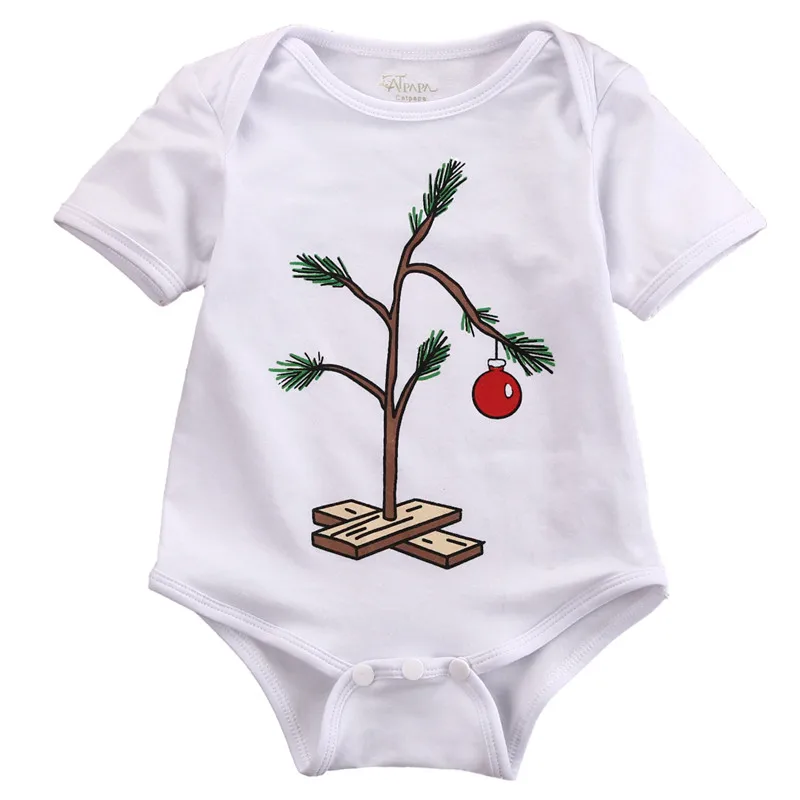 2016 Baby Bodysuits Xmas Bodysuits Infant Baby Girl Boy Christmas Tree