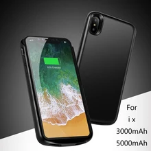Двойной время использования! Зарядное устройство чехол тонкий Мощность случае 3000 мАч/5000 мАч внешний защитный Батарея случае для i X Мягкие Батарея случаях