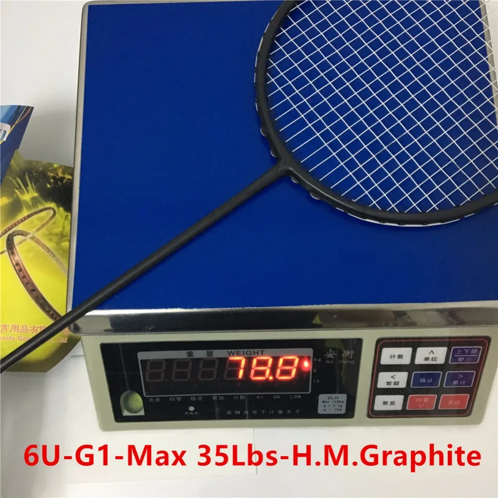 6U up 35Lbs badminton racket made of high modulus graphite stiff shaft