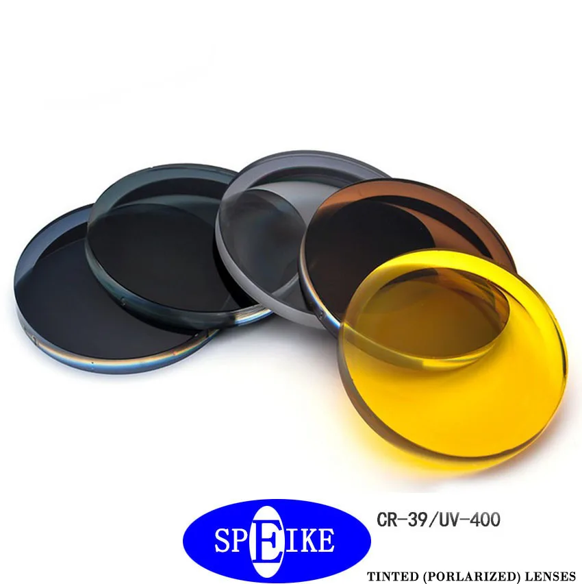 SPEIKE customized tinted myopia porlarized sunglasses lenses Anti-reflective Aspheric myopia sunglasses 1.74 lenses UV400