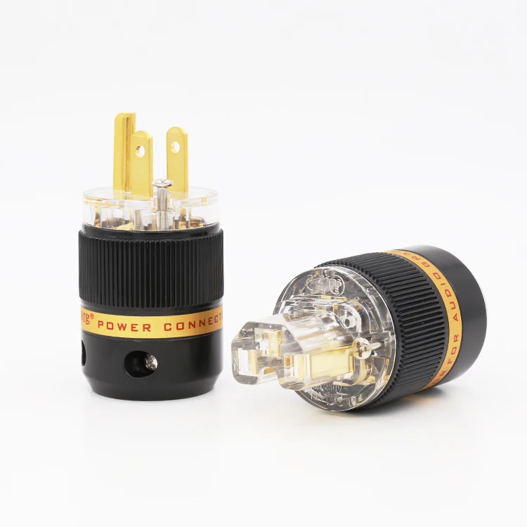 

Viborg X Transparent pure copper 24K gold Plated US Power cord American Japan Hifi audio Power cable Extension Plugs