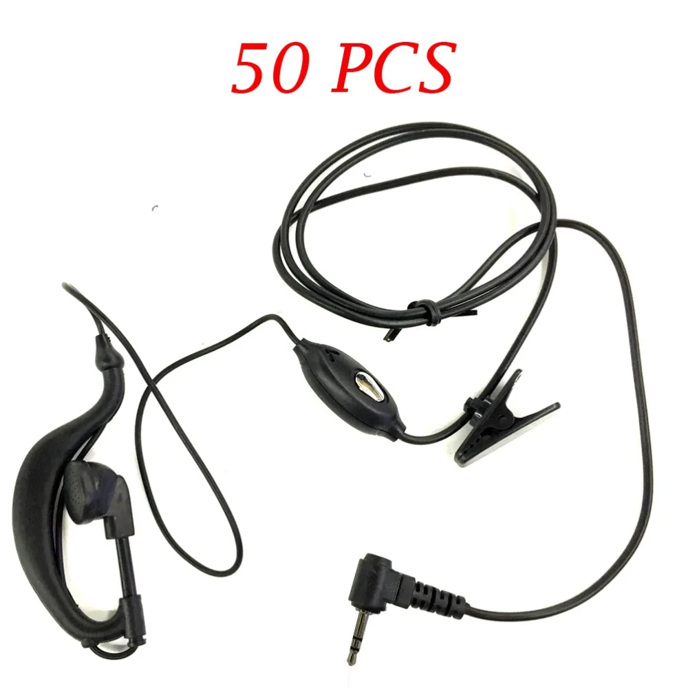 50 шт. 1 контактный наушник PTT Mic для Motorola Radio 2 5 мм T6200 T6210 T6220 T6250 T6300 T6400 T7200 новый