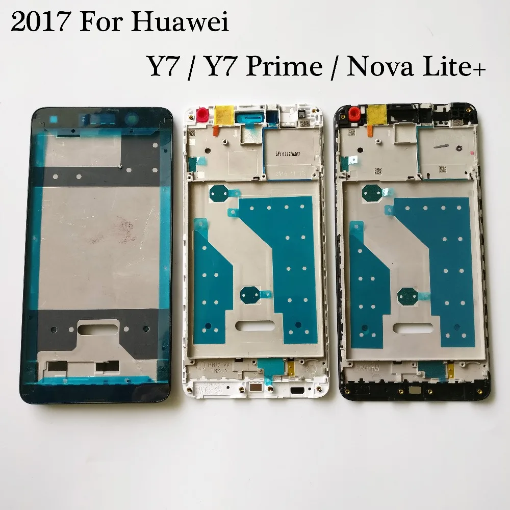 Черный/белый для huawei Y7/Y7 Prime Nova Lite+ передняя панель корпуса ободок ЖК-дисплея Лицевая панель рамка(без ЖК-дисплея