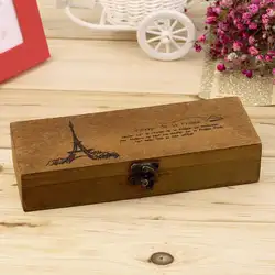 Ретро Эйфелева башня Деревянный чехол держатель коробка для хранения канцелярских принадлежностей Горячая всему миру подарок