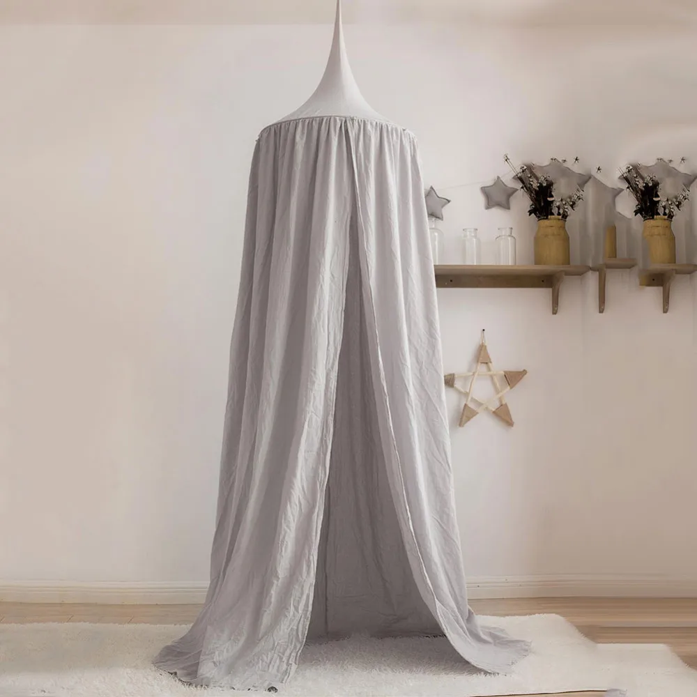 

Cotton Baby Canopy Mosquito Net Anti Mosquito Bed Canopy Tent Curtain Round Hanging Kids Mosquito Net Bedroom Decoration
