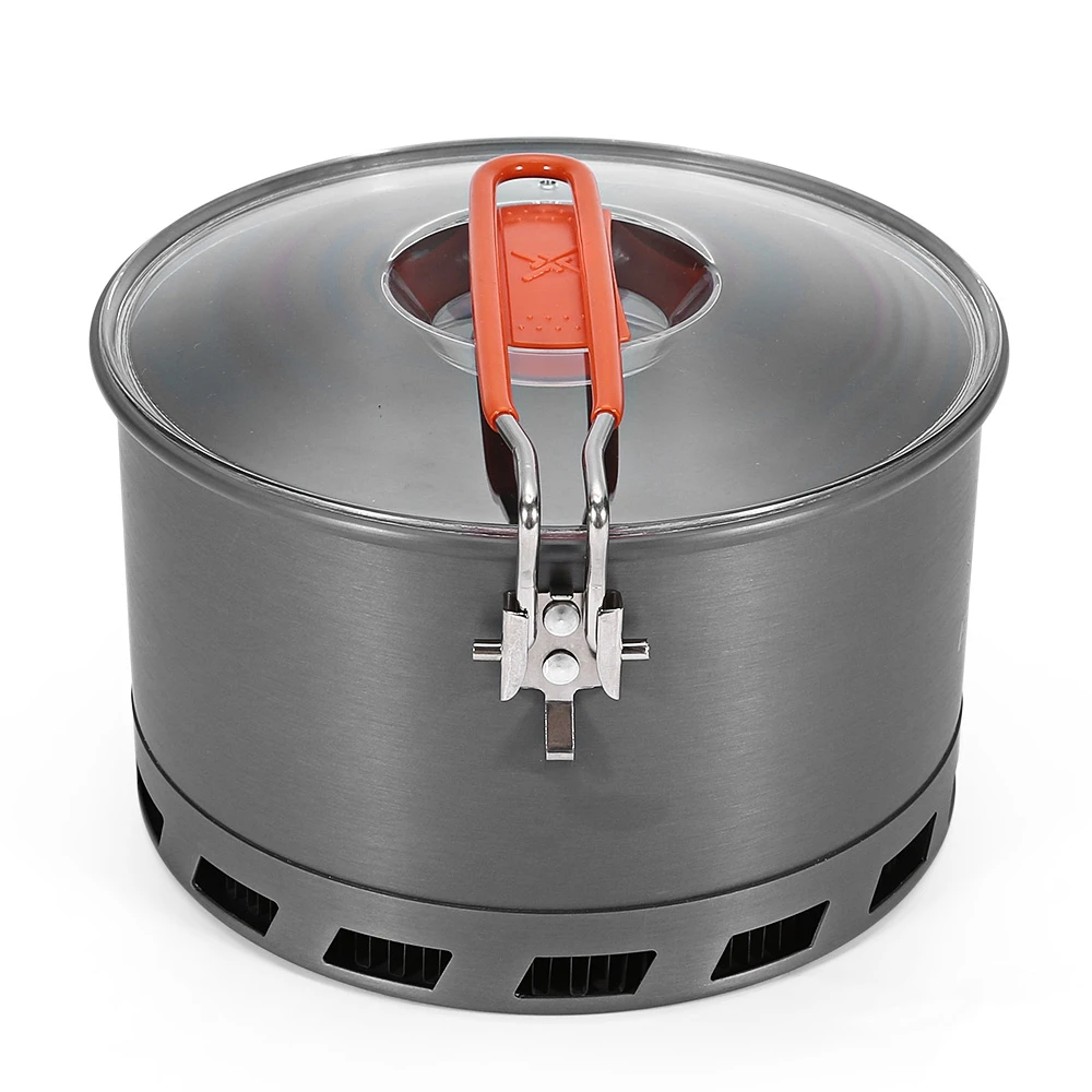  2 - 3 Person 2.4L Outdoor Portable Foldable Handle Heat Exchanger Pot Camping Picnic Cookware