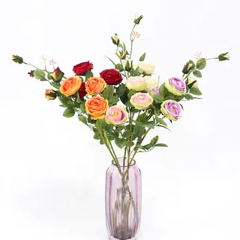 

Beautiful Artificial Rose Flower Long Stem Silk Rose Simulation Rose Flower Branch Wedding Home Decor Fake Flower Gift Flone