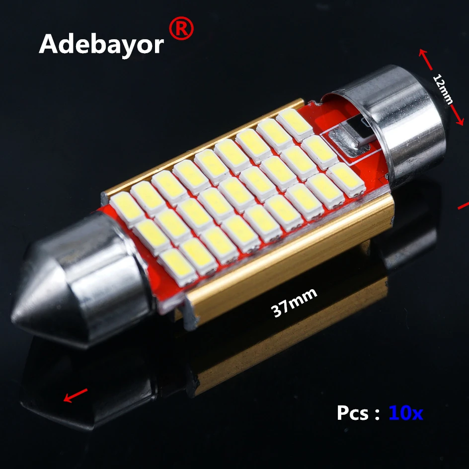 10 шт. 36 мм C5W 4014 27 Светодиодный CANBUS без ошибок Автомобильная купольная гирлянда для интерьера светодиодный светильник авто карта крыши лампы для чтения