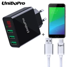 Unidopro штепсельная вилка европейского стандарта 3-Порты и разъёмы USB Wall Зарядное устройство для chuwi Hi10 Pro чехол-накладка Ulefone T1 Gemini Pro Future путешествия зарядное устройство+ Тип C зарядный кабель