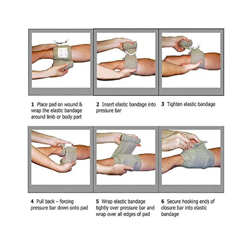 Бандаж Ever готовый боевой перевязочный первой помощи компрессионный бинт, 6 дюймов, тактический аварийный медицинский перевязочный травматологический лечение