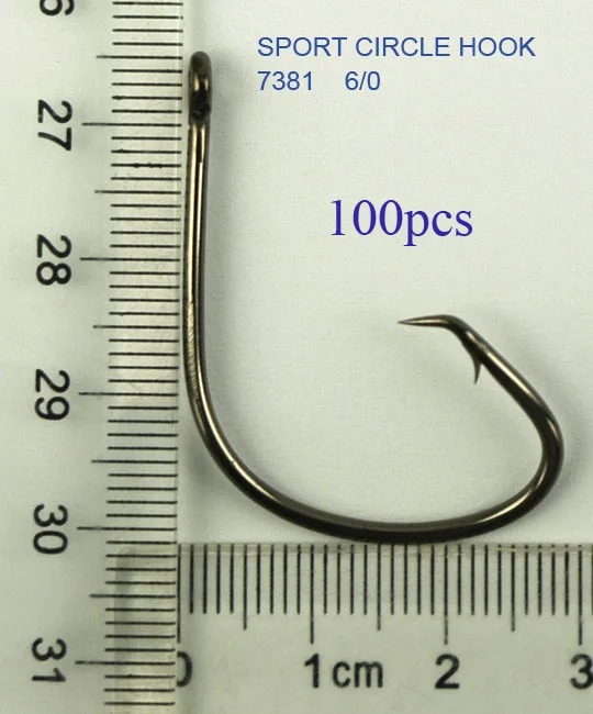 

100pcs 6/0 High Carbon Steel Fishing Hooks 7381 with Free Shipping offset fishhooks