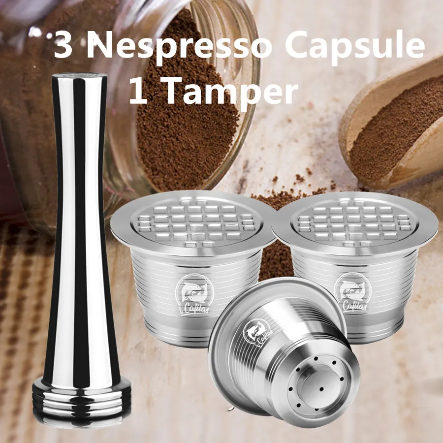 3 Capsule 1 Tamper Nespresso Stainless Steel Refillable Reusable Coffee Capsule Coffee Tamper Coffee Pod For Nespresso Machine 3 Capsule 1 Tamper Nespresso Stainless Steel Refillable Reusable Coffee Capsule Coffee Tamper Coffee Pod For Nespresso Machine