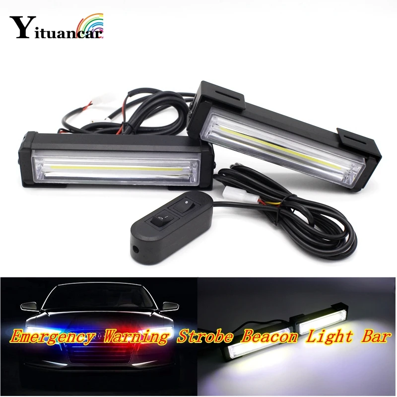 

Yituancar 2X 40W COB LED Strobe Flash Warning Car Light Remote Control 8 Modes Styling Fireman Police Traffic Emergency Fog Lamp