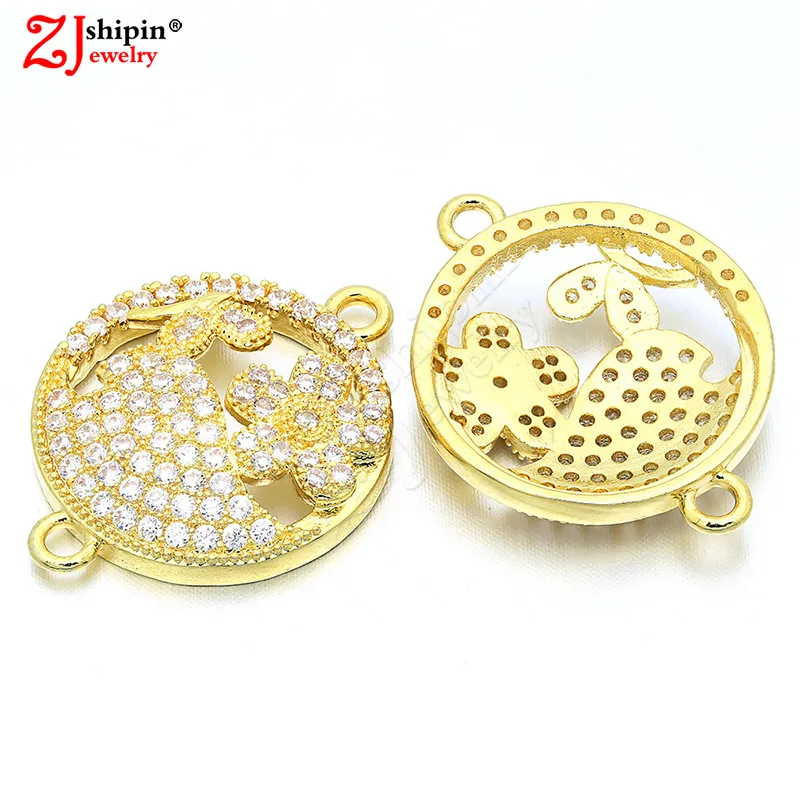 

ZJSHIPIN New Charm Micro-Inlay CZ Zircon Jewelry Accessories Connector for DIY Bracelet Necklace Discovery