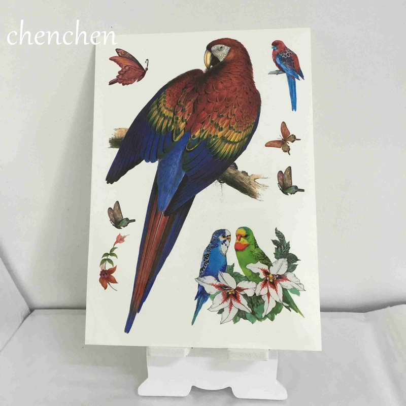 Tatouage Temporaire Autocollant Perroquet Mandarin Canard